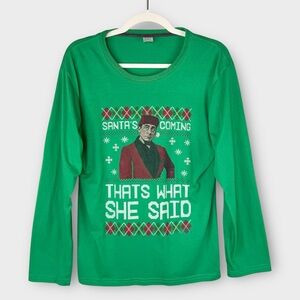 The Office Michael Scott Long Sleeve Tee M That’s What She Said Santa Christmas